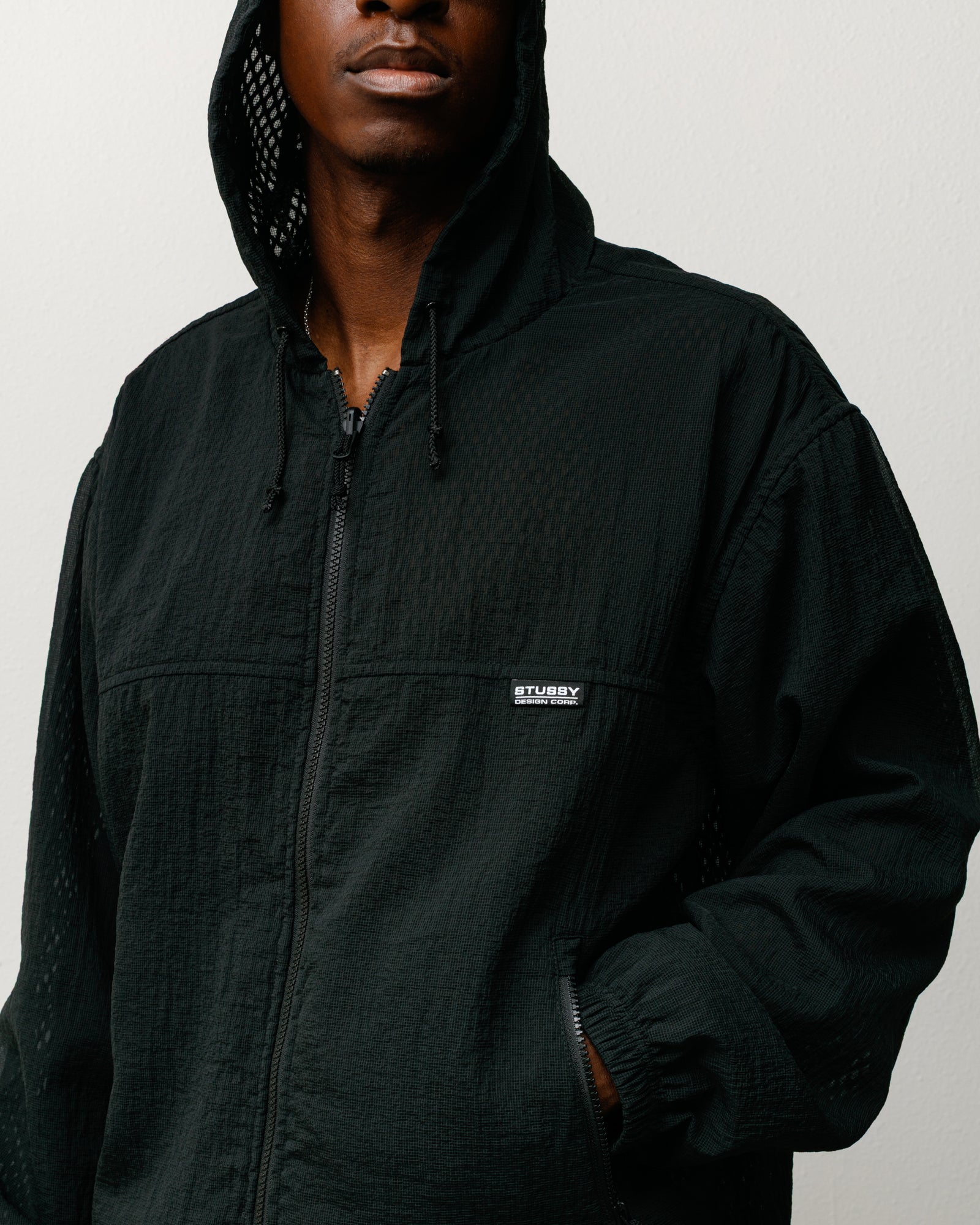 Layered Mesh Hooded Jacket – Black | Outerwear | Stüssy