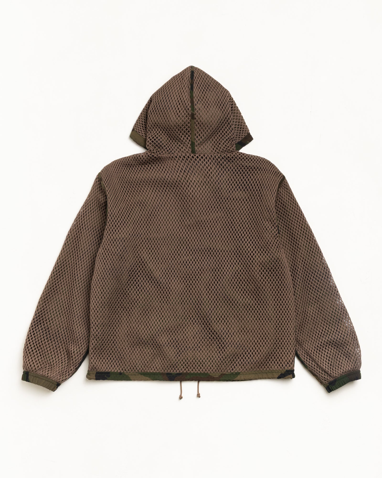 Layered Mesh Hooded Jacket Unisex Long Sleeve In Woodland Camo