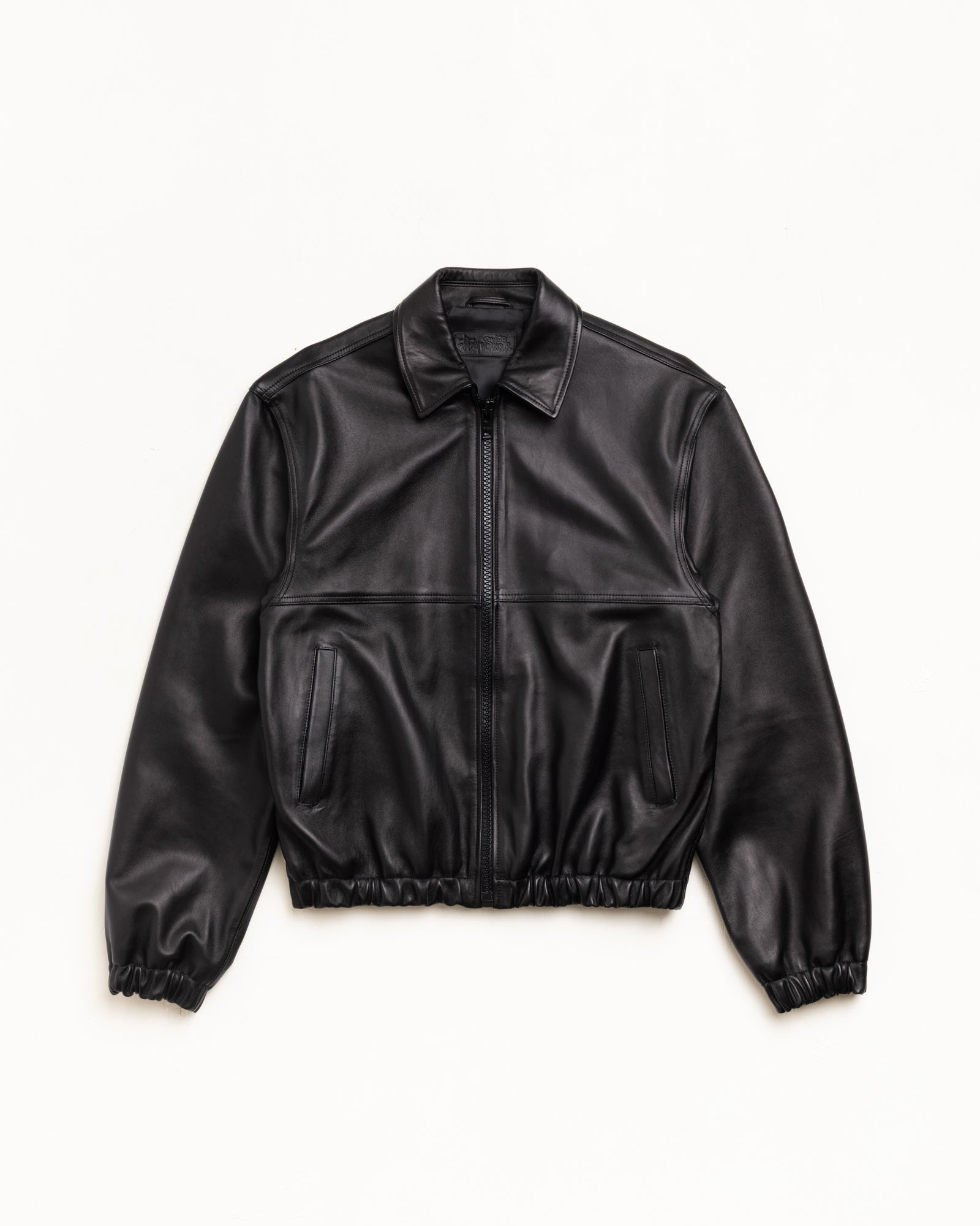 Leather Work Jacket in Black