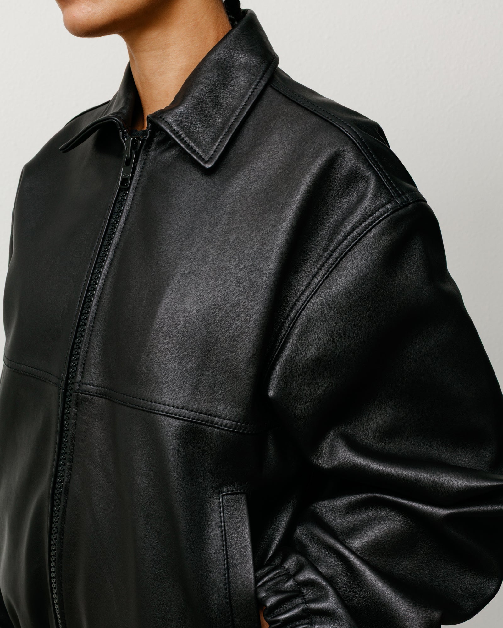 Leather Work Jacket – Black | Outerwear | Stüssy