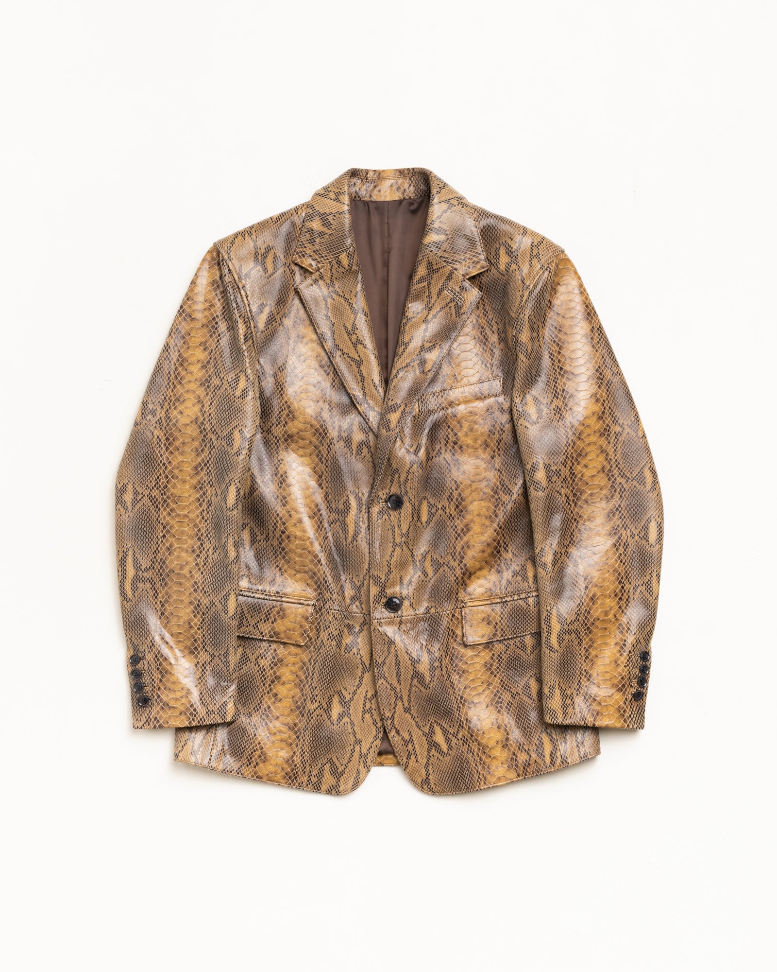 Leather Blazer Outerwear in Snake