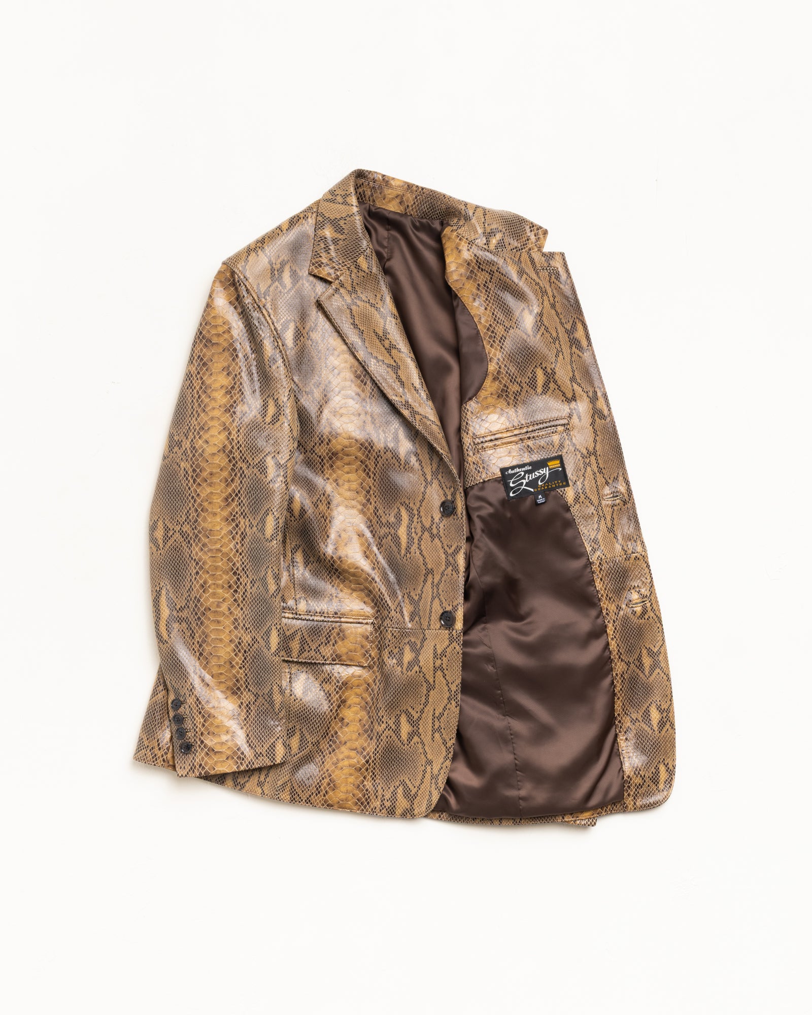 Leather Blazer in Snake