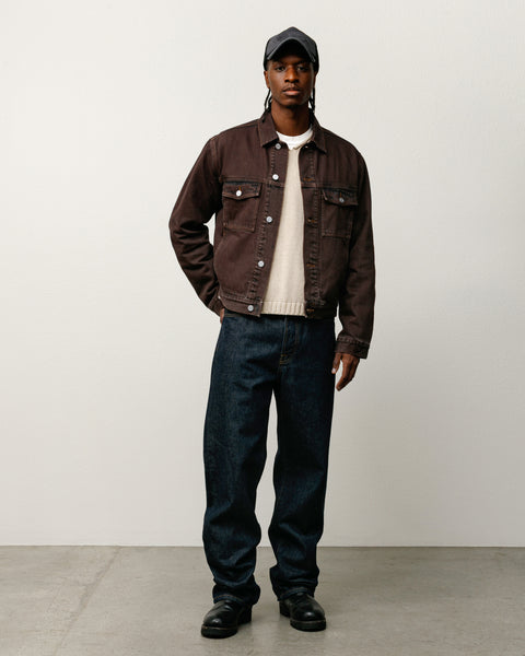 Lined Trucker Resin Denim Mens Long Sleeve In Resin Brown