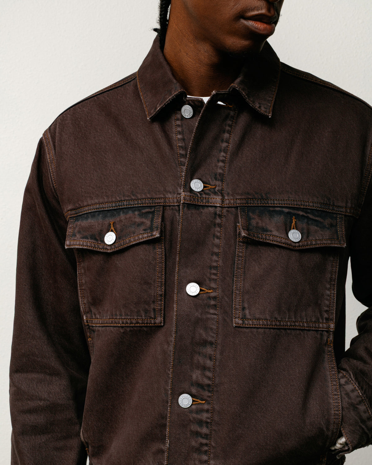 Lined Trucker Denim – Resin Wash Brown | Outerwear | Stüssy