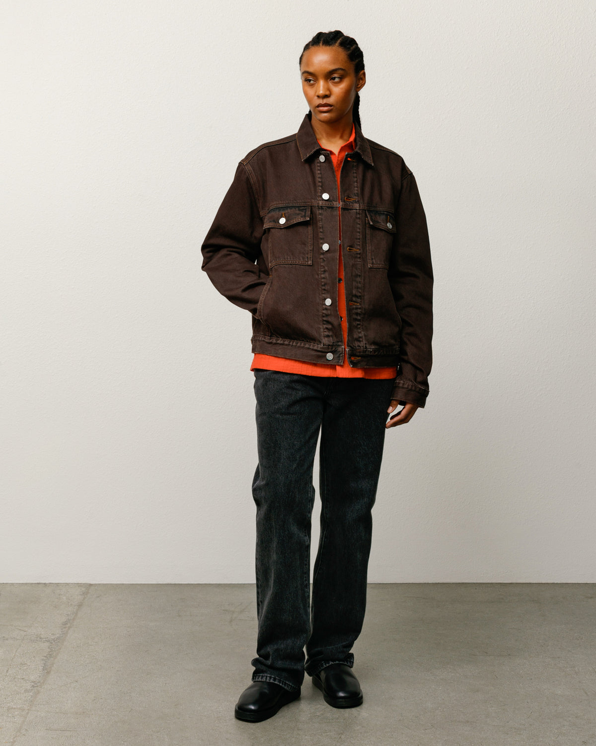Lined Trucker Denim – Resin Wash Brown | Outerwear | Stüssy