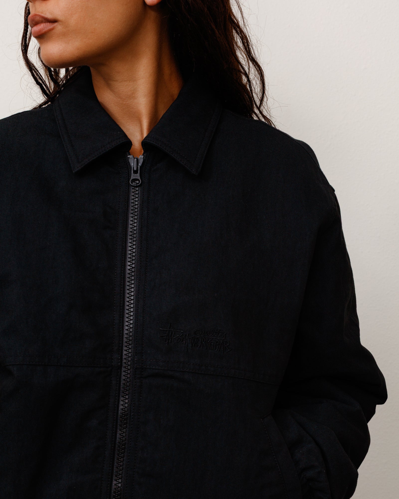 Nyco Collared Work Jacket - Black | Outerwear | Stüssy
