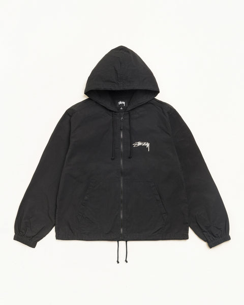 Stüssy Waxed Cotton Beach Shell Jacket in Black, Unisex