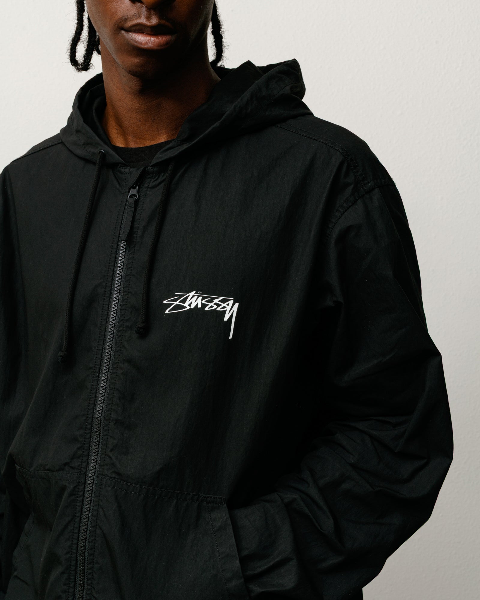 Waxed Cotton Beach Shell - Black | Outerwear | Stüssy