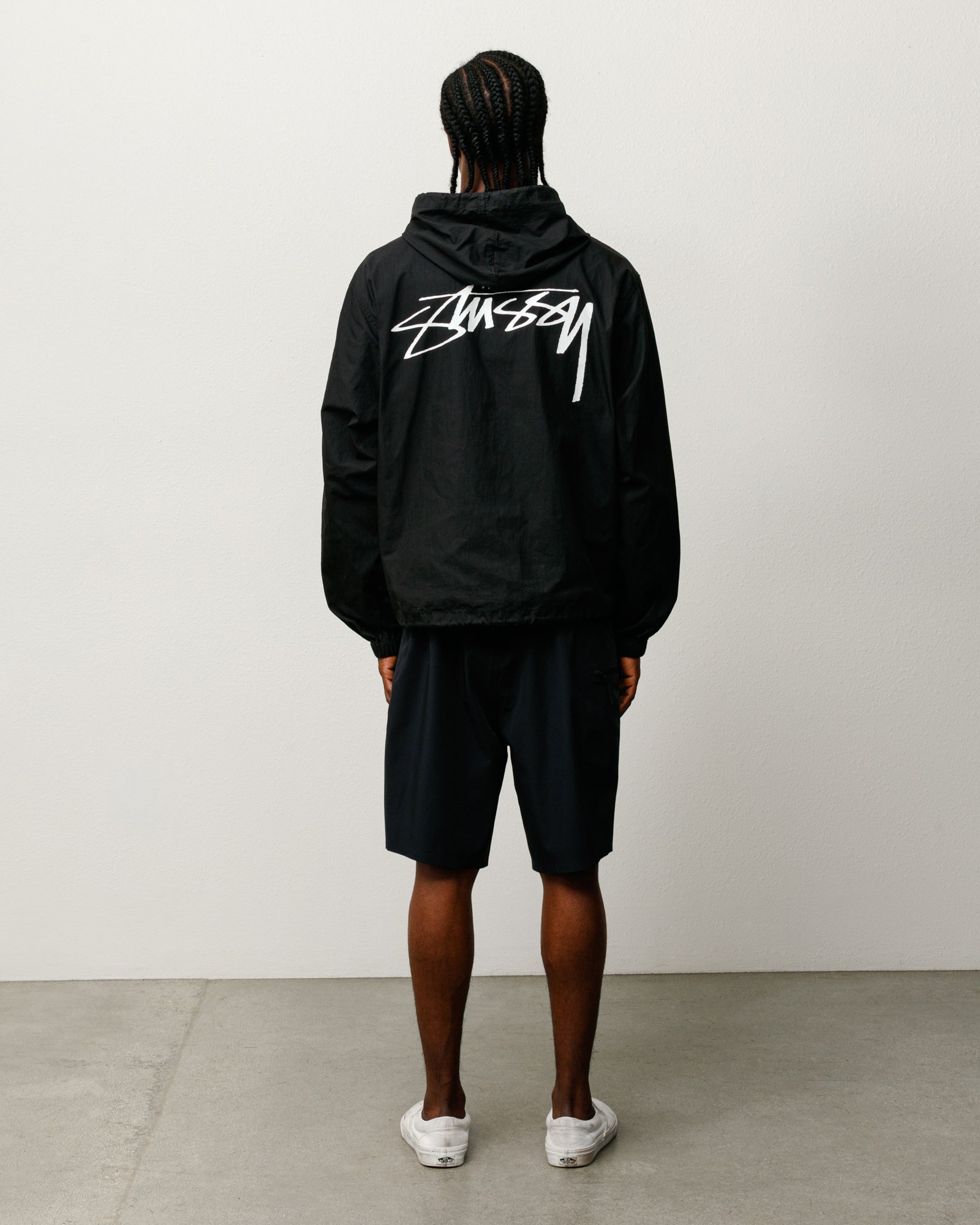 ジャケット・アウター STUSSY BEACH SHELL JACKET Waxed Cotton Beach Shell - Black | Outerwear | Stüssy