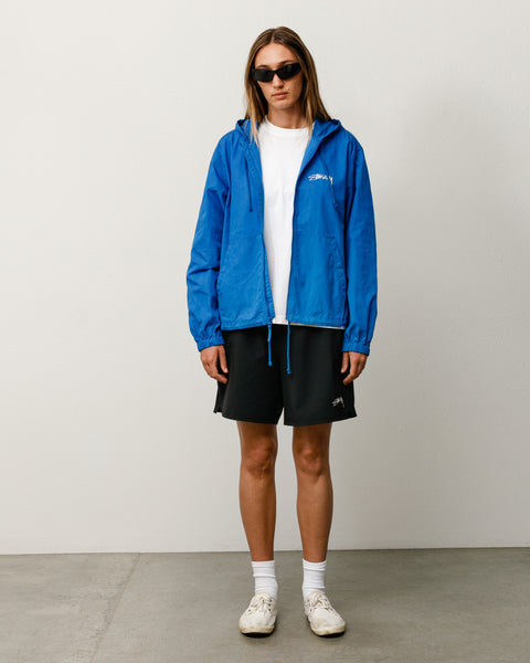 Waxed Cotton Beach Shell Unisex Jacket in the color Blue