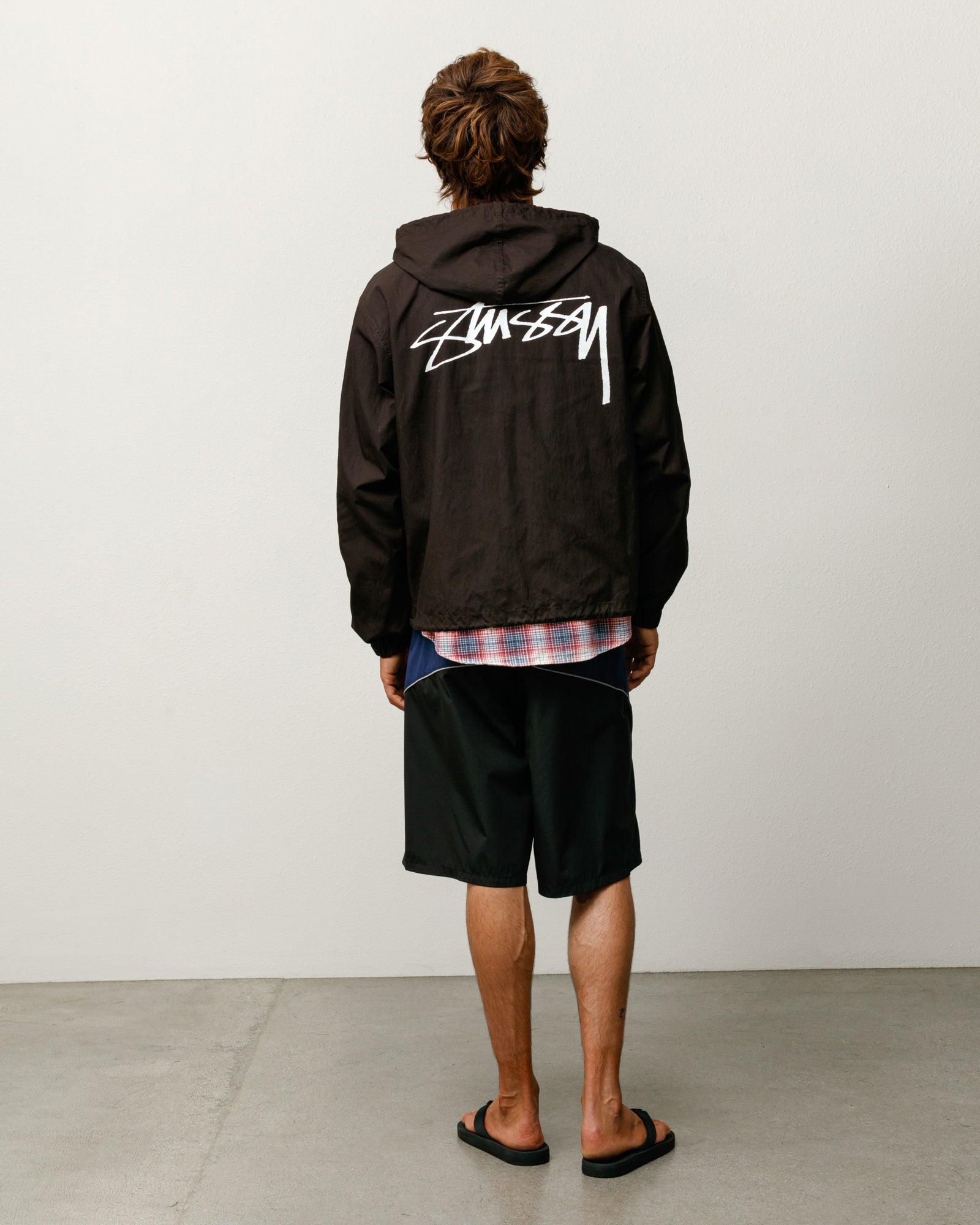 Waxed Cotton Beach Shell Jacket in Brown by Stüssy