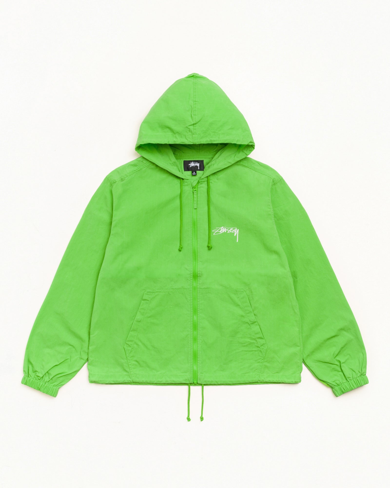 stussy バッグ　蛍光緑 Waxed Cotton Beach Shell - Kiwi | Outerwear | Stüssy