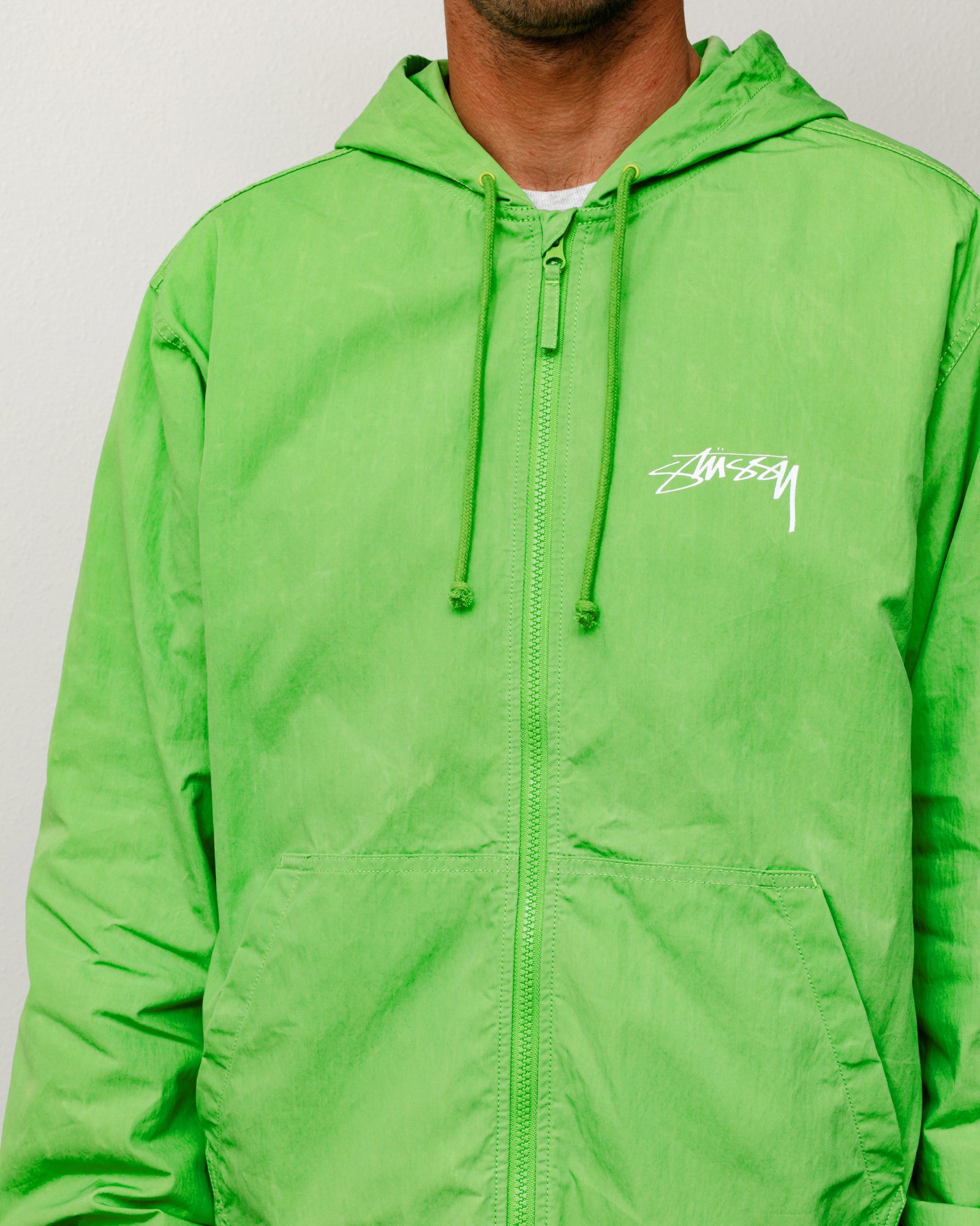 Waxed Cotton Beach Shell - Kiwi | Outerwear | Stüssy