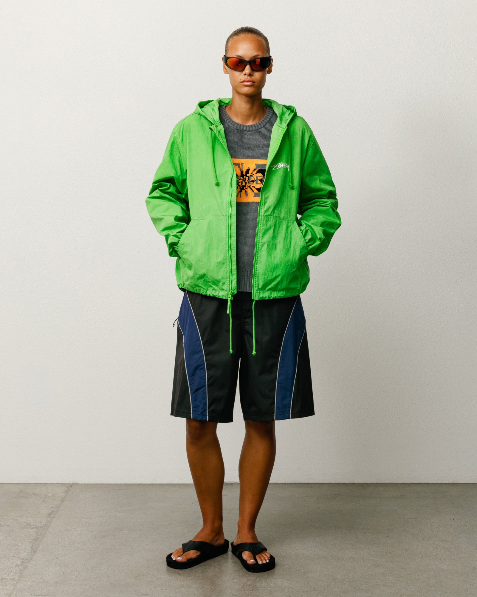 Waxed Cotton Beach Shell - Kiwi | Outerwear | Stüssy