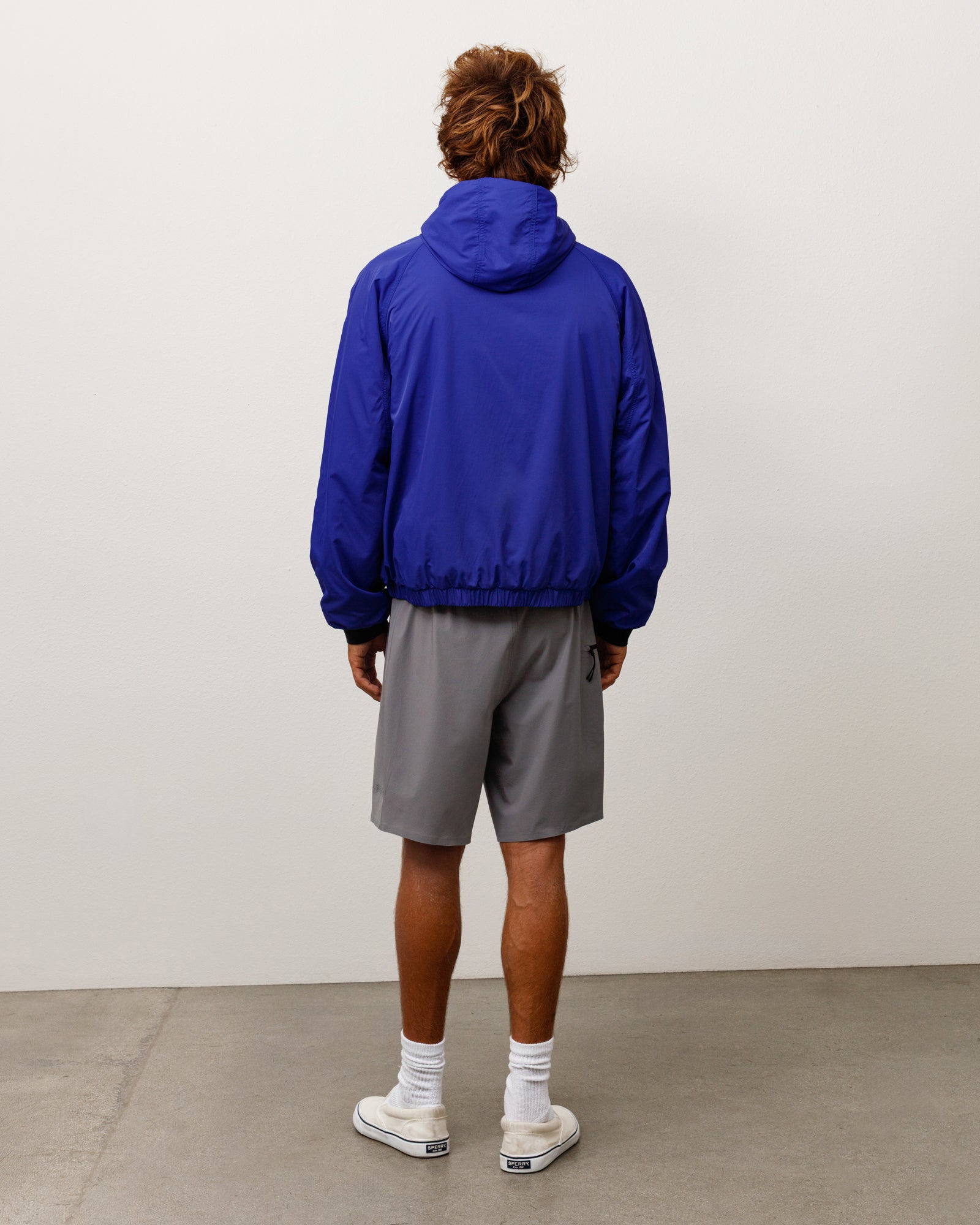 Coastline Hooded Jacket Unisex Long Sleeve In Iris