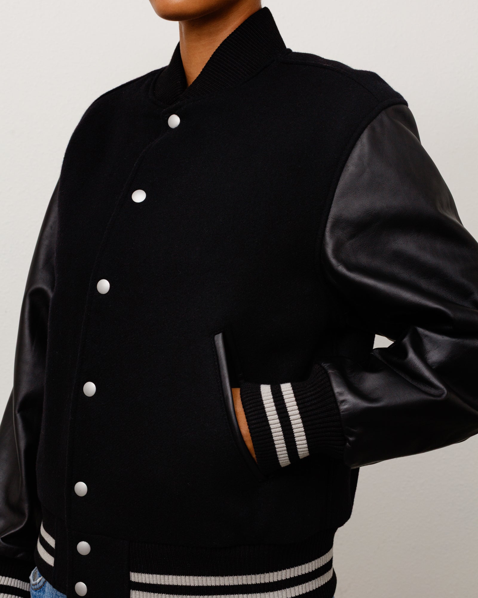 Wool Varsity Jacket - Black | Outerwear | Stüssy