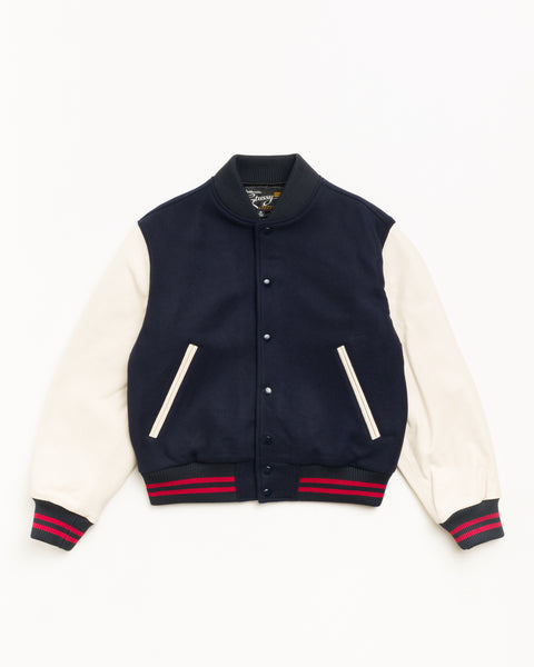 Wool Varsity Unisex Long Sleeve In Navy