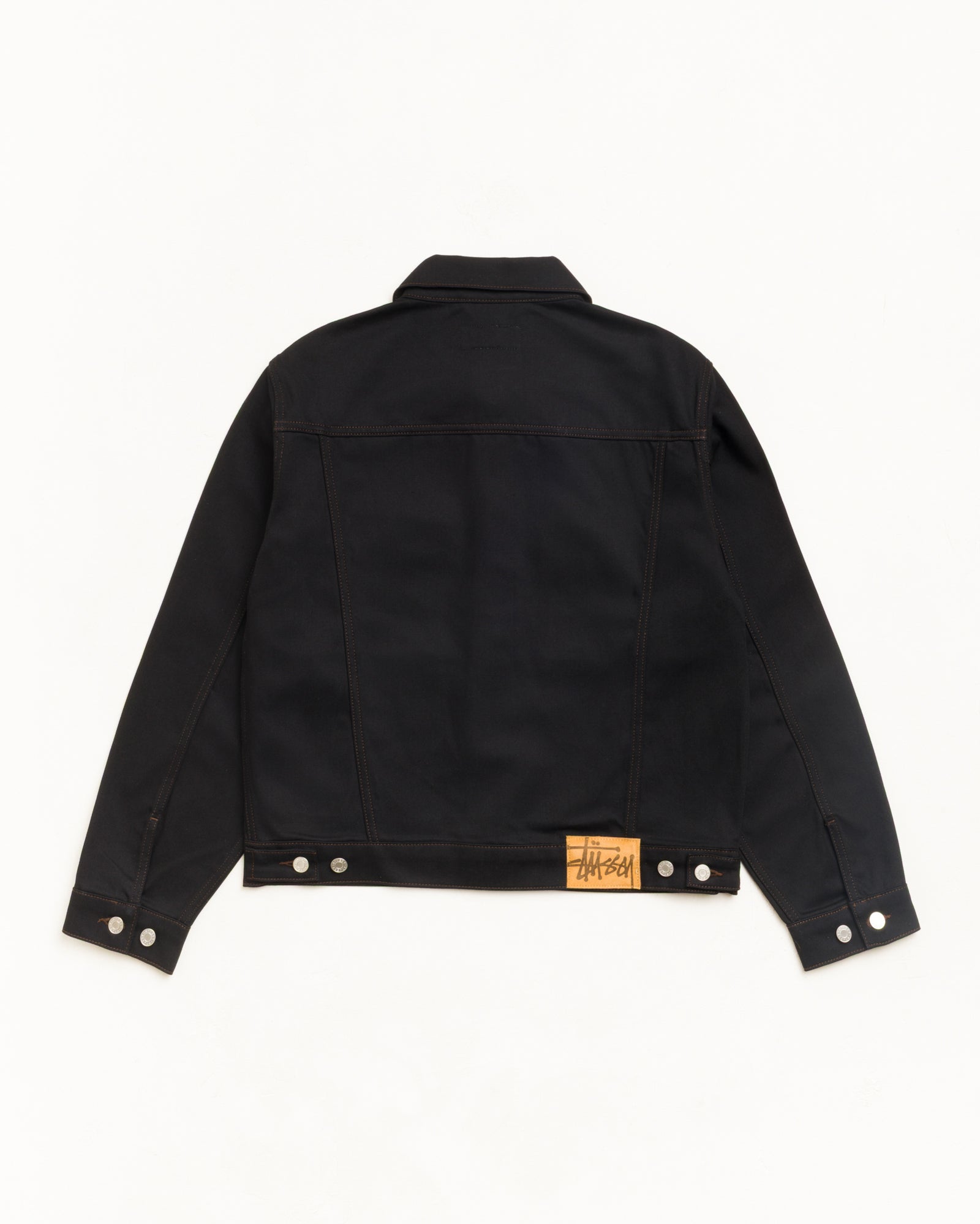Denim Trucker Jacket - Raw Black Contrast Stitch | Outerwear | Stüssy