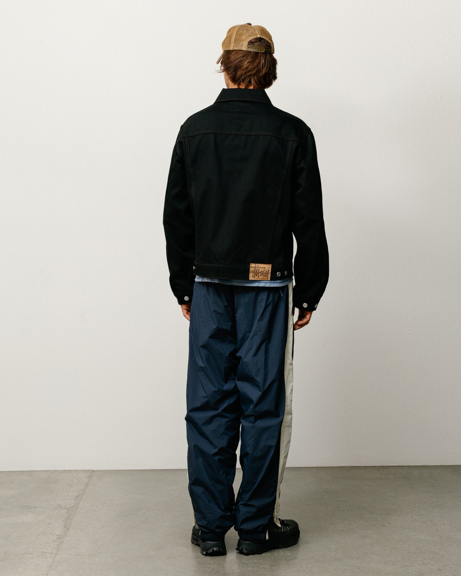 Denim Trucker Jacket - Raw Black Contrast Stitch | Outerwear | Stüssy