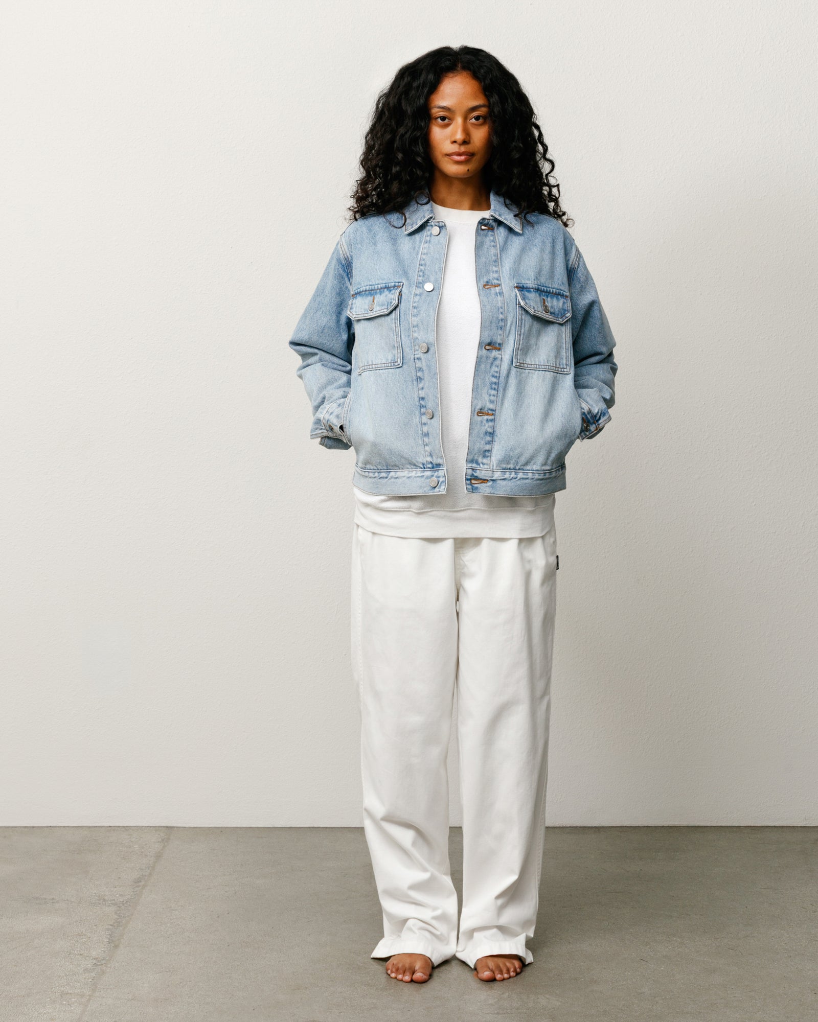 Denim Trucker Jacket - Light Wash Indigo | Outerwear | Stüssy