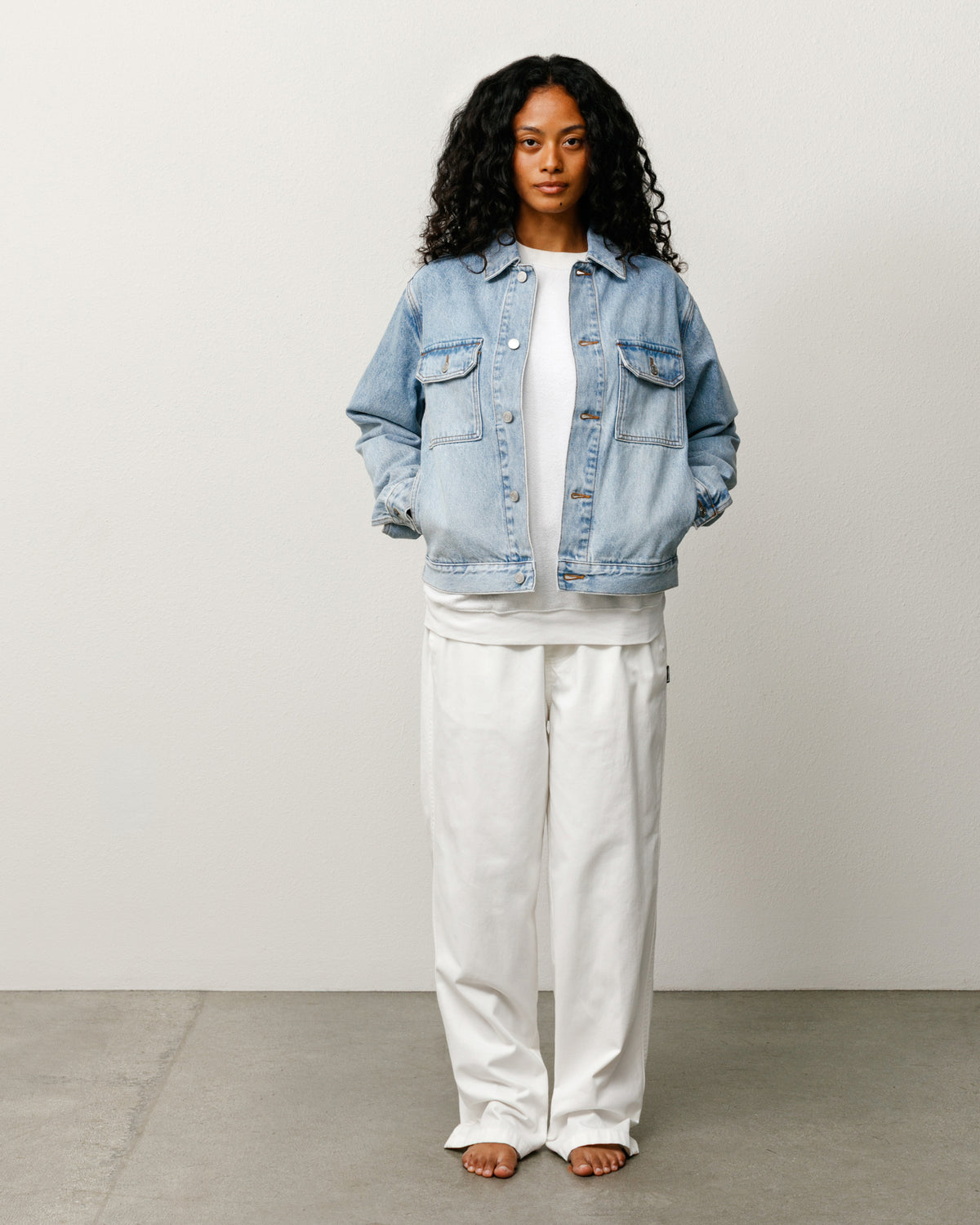 Denim Trucker Jacket - Light Wash Indigo | Outerwear | Stüssy