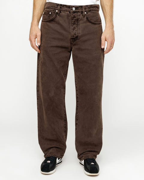 STÜSSY CLASSIC JEAN WASHED CANVAS BROWN PANTS