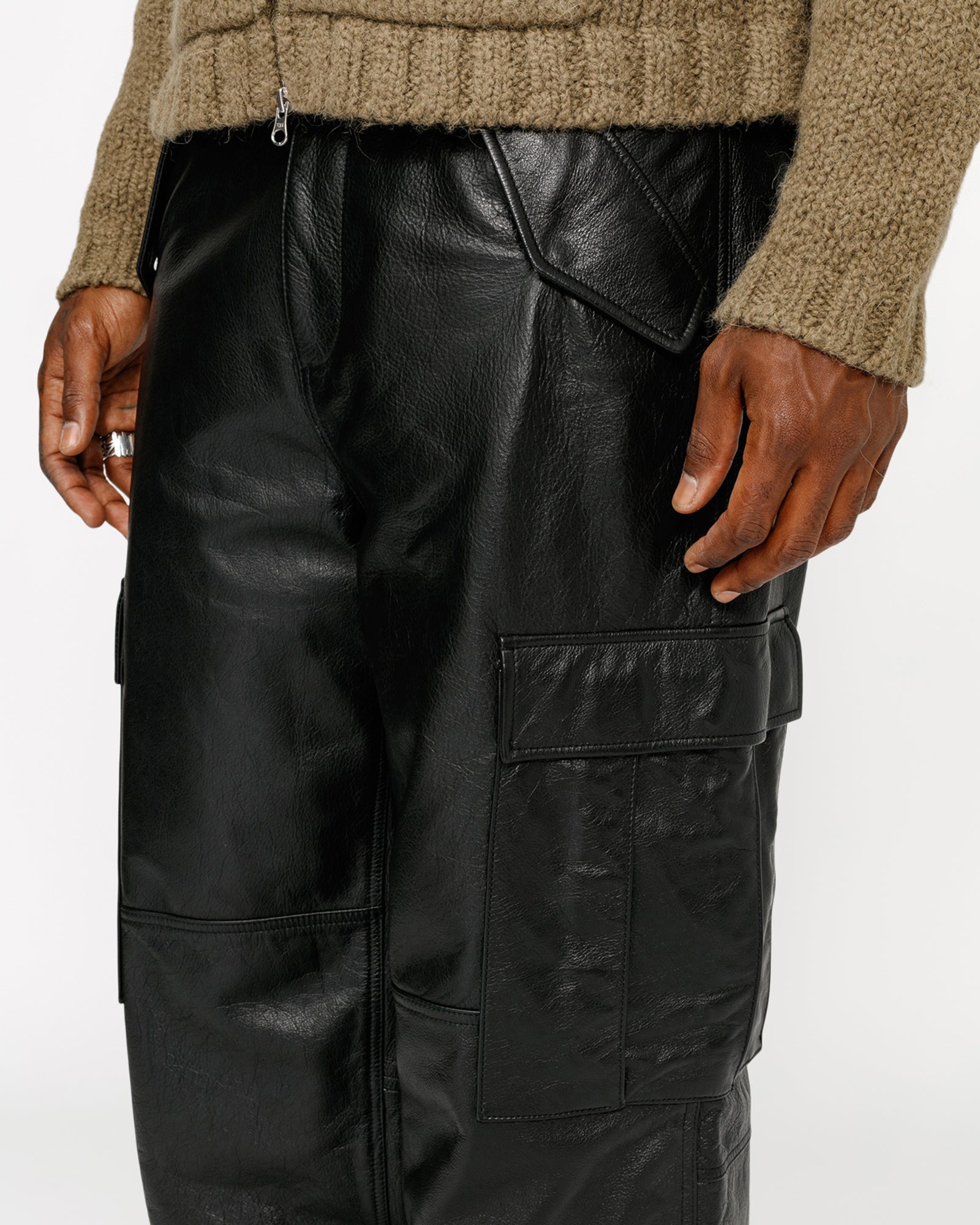 Military Cargo Leather Pant in black – Stüssy