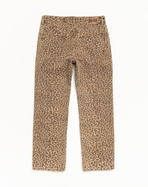 Stüssy New Classic Jean Denim pants in Leopard print