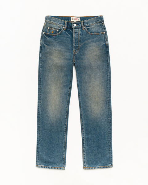 Stüssy Slim Jean Denim in the color Dark Wash Indigo