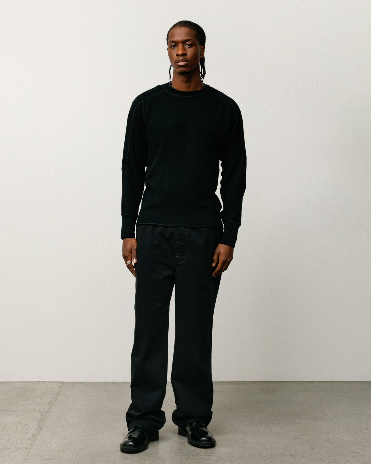 Beach Pant Cotton Twill Mens Regular In Black