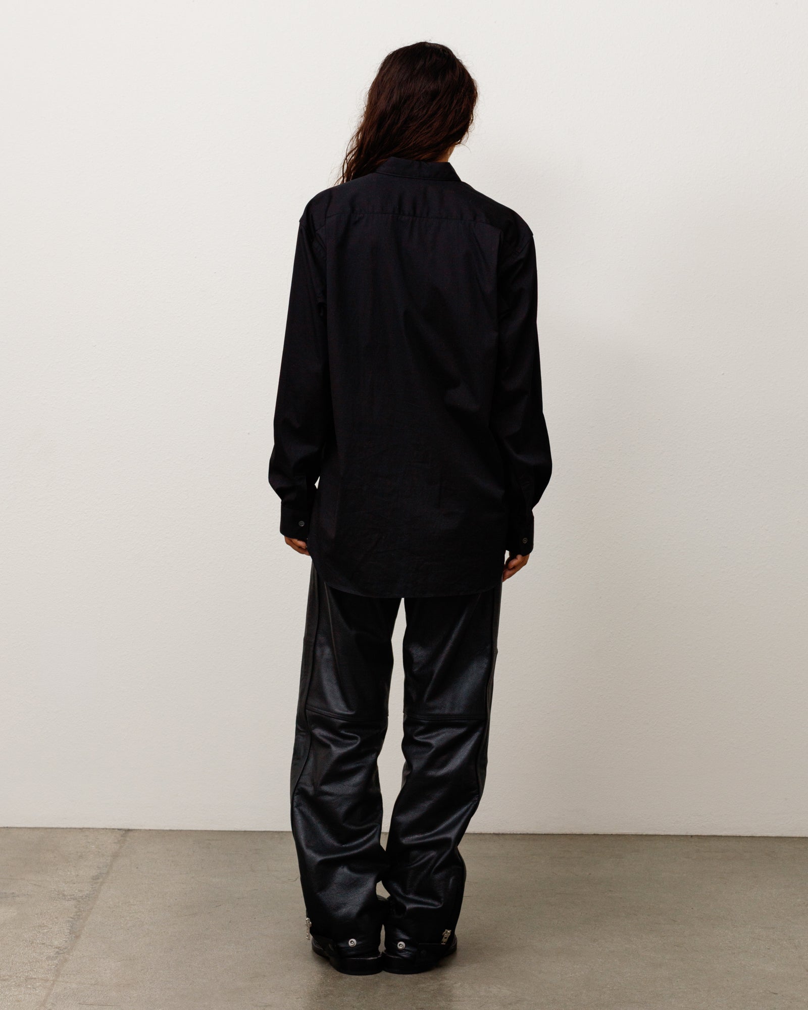 Leather Moto Pants Unisex Regular In Black