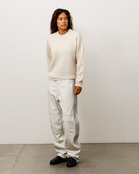 Leather Moto Pants Unisex Regular In Bone