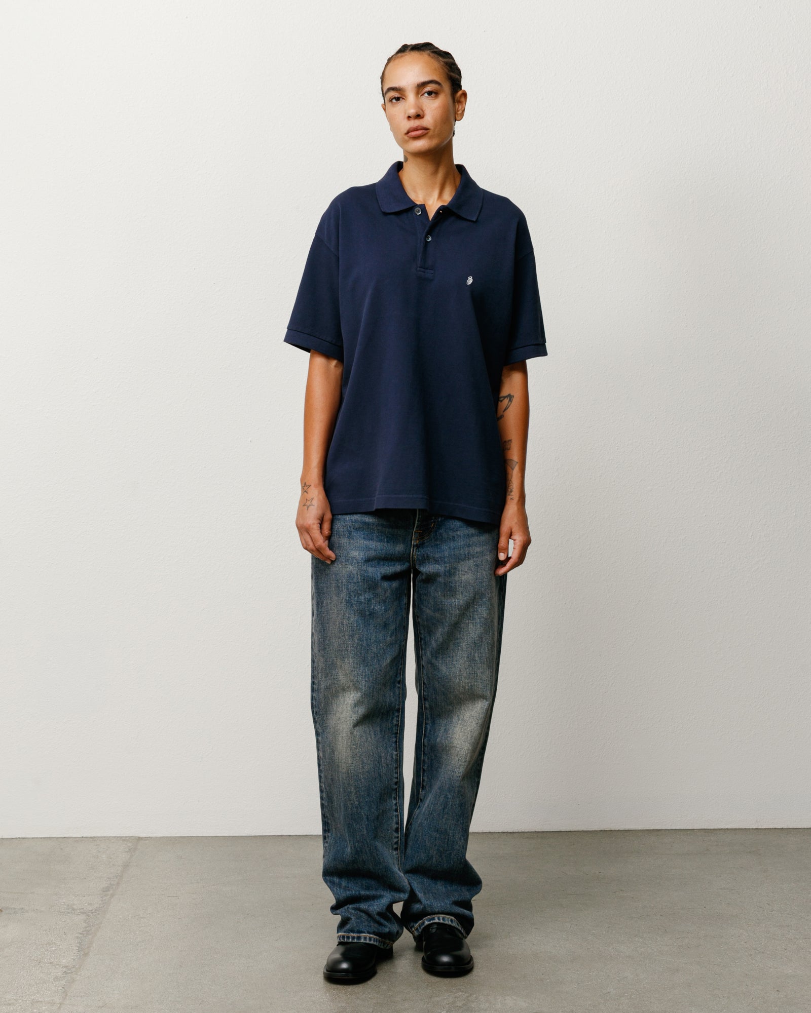 New Classic Jean Slub unisex regular jeans in Blue slub denim, on-body view