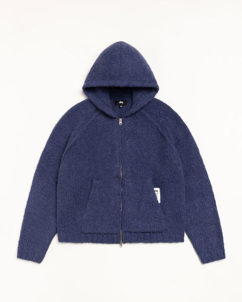 Chunky Knit Zip Hoodie – Blue | Knits | Stüssy