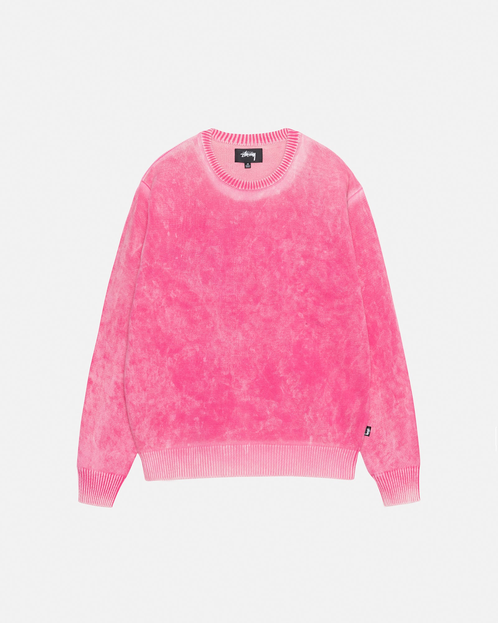 Faded Cotton Knit Crew in pink – Stüssy