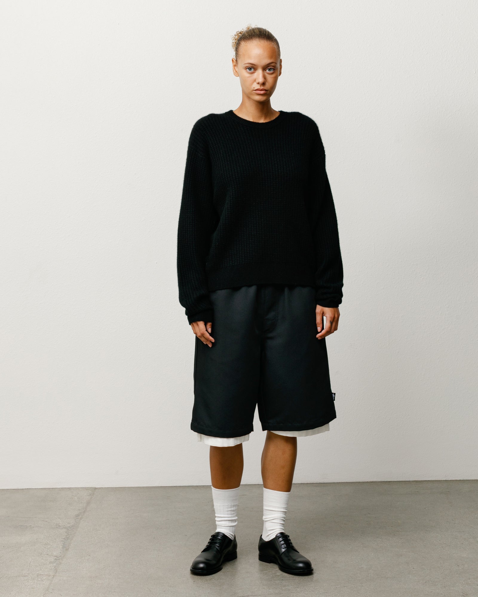 Waffle Cashmere Sweater – Black | Tops & Knits | Stüssy