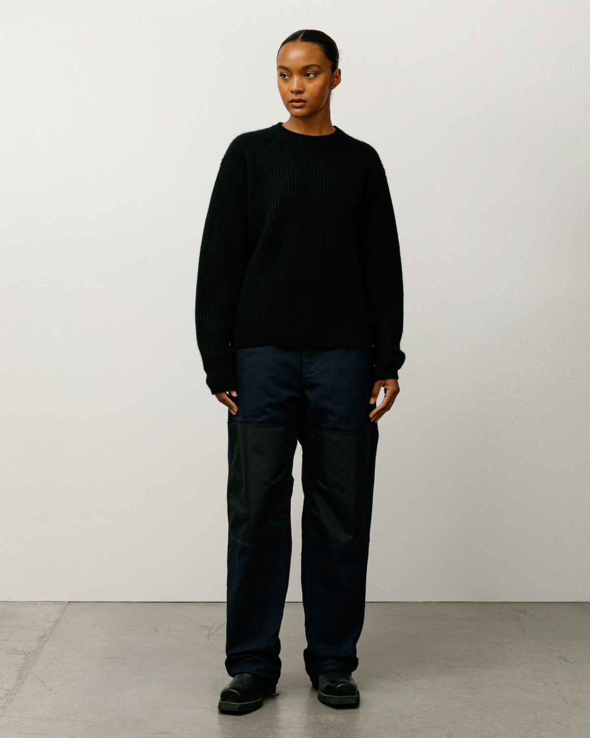 Waffle Cashmere Sweater – Black | Tops & Knits | Stüssy