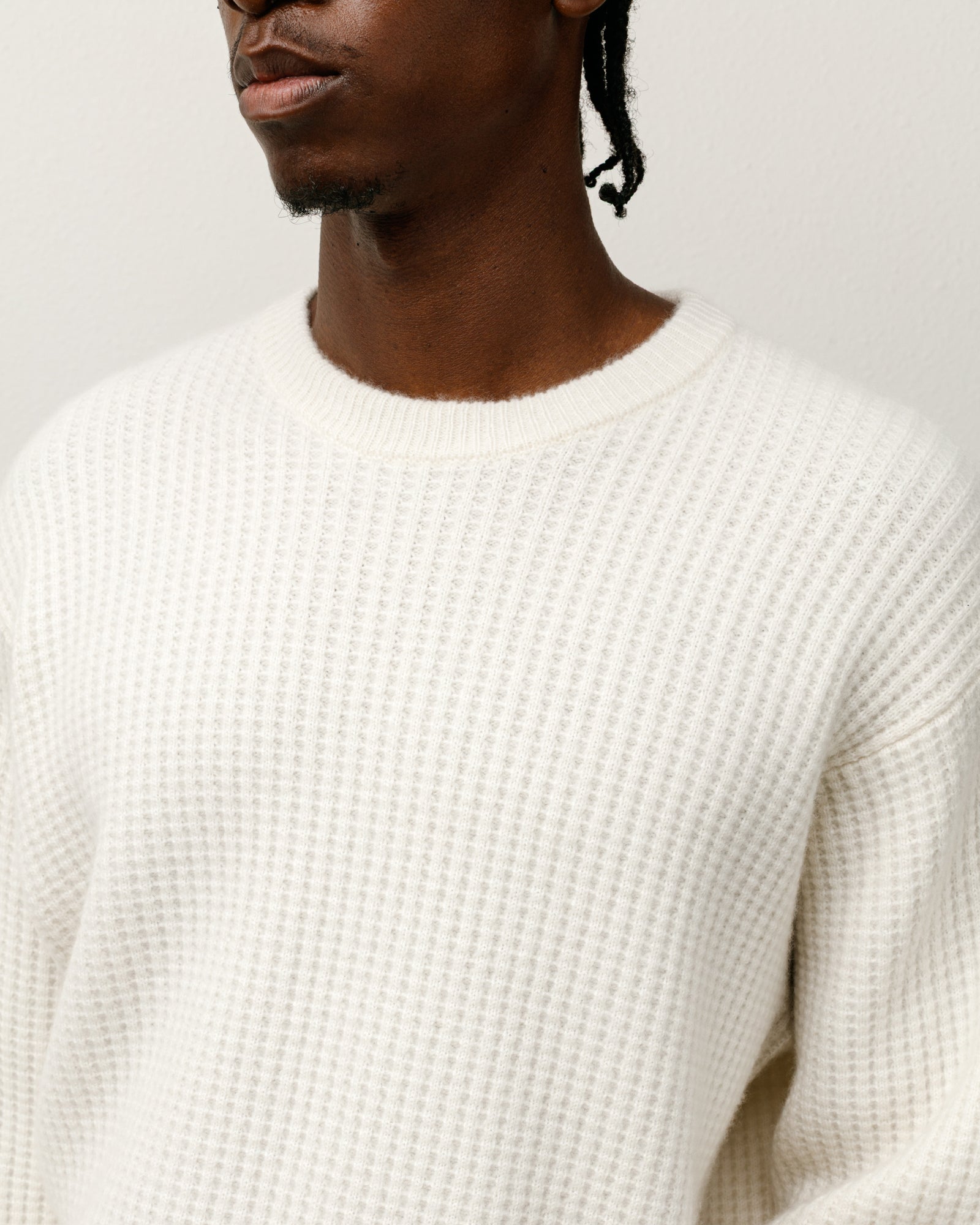 Waffle Cashmere Sweater - Ivory | Tops & Knits | Stüssy