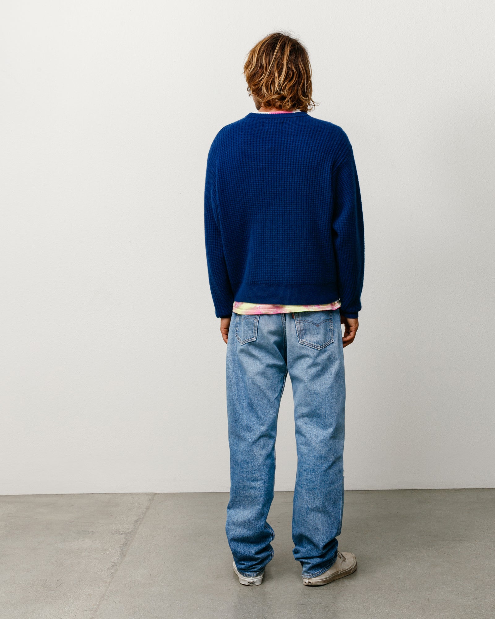 Waffle Cashmere Sweater – Navy | Tops & Knits | Stüssy