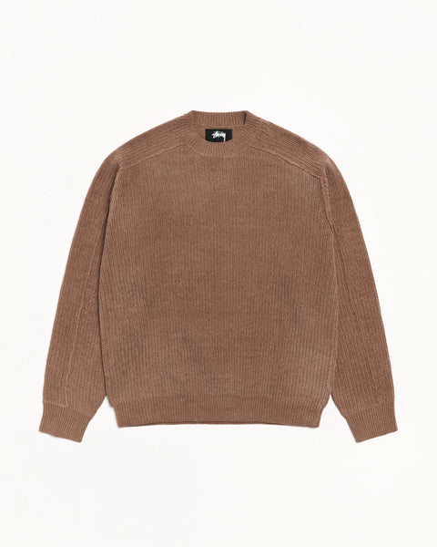 Exposed Seam Sweater Mens Long Sleeve In Brown