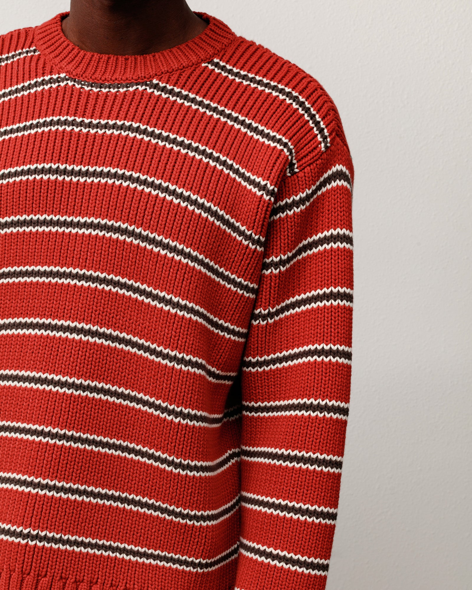 Chunky Cotton Stripe Sweater – Brick | Tops & Knits | Stüssy