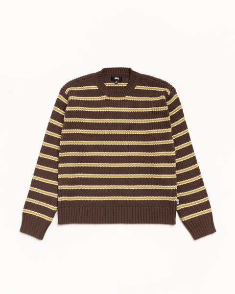Stripe Crew Mens Long Sleeve In Forest