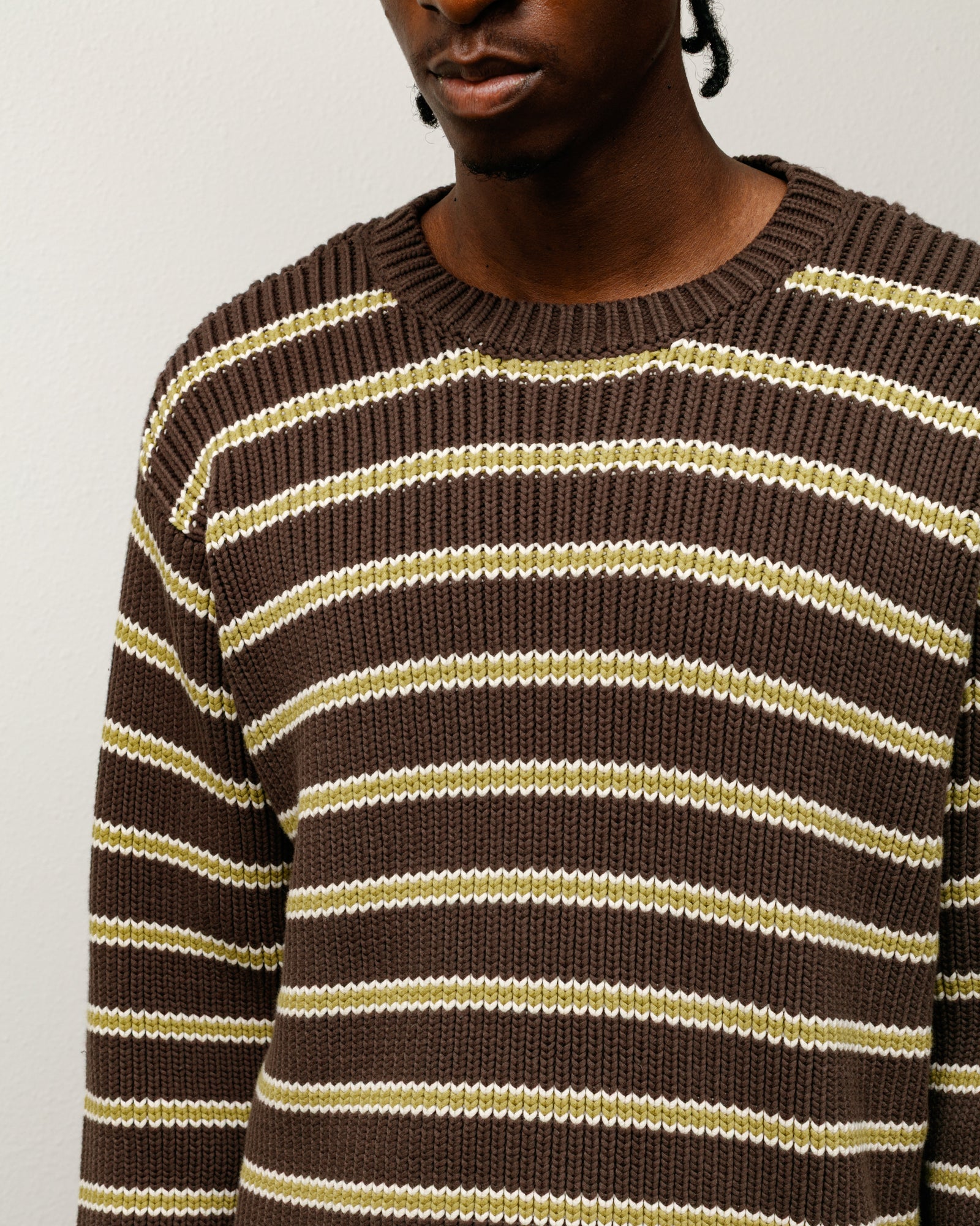 Chunky Cotton Stripe Sweater – Forest | Tops & Knits | Stüssy