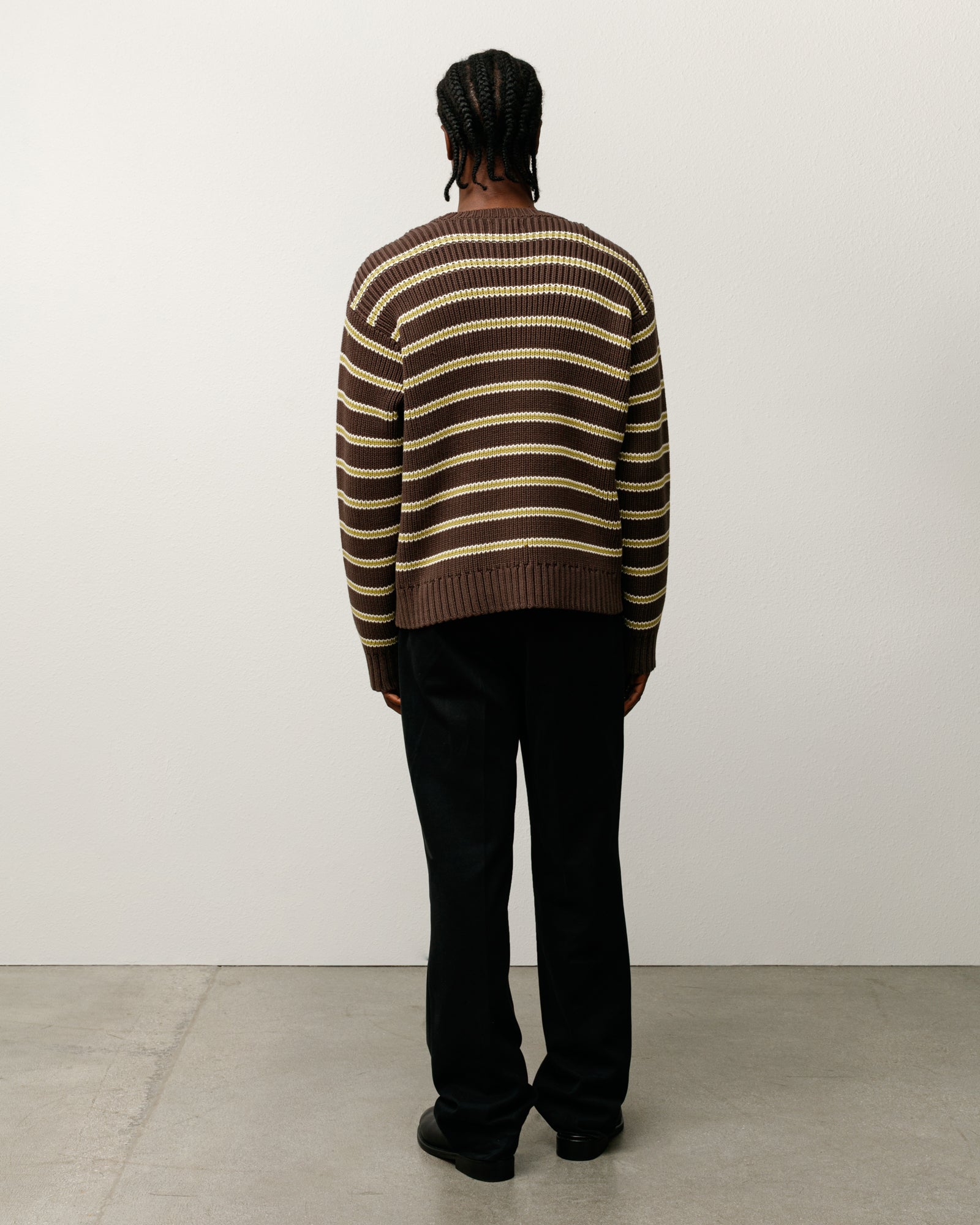 Chunky Cotton Stripe Sweater – Forest | Tops & Knits | Stüssy