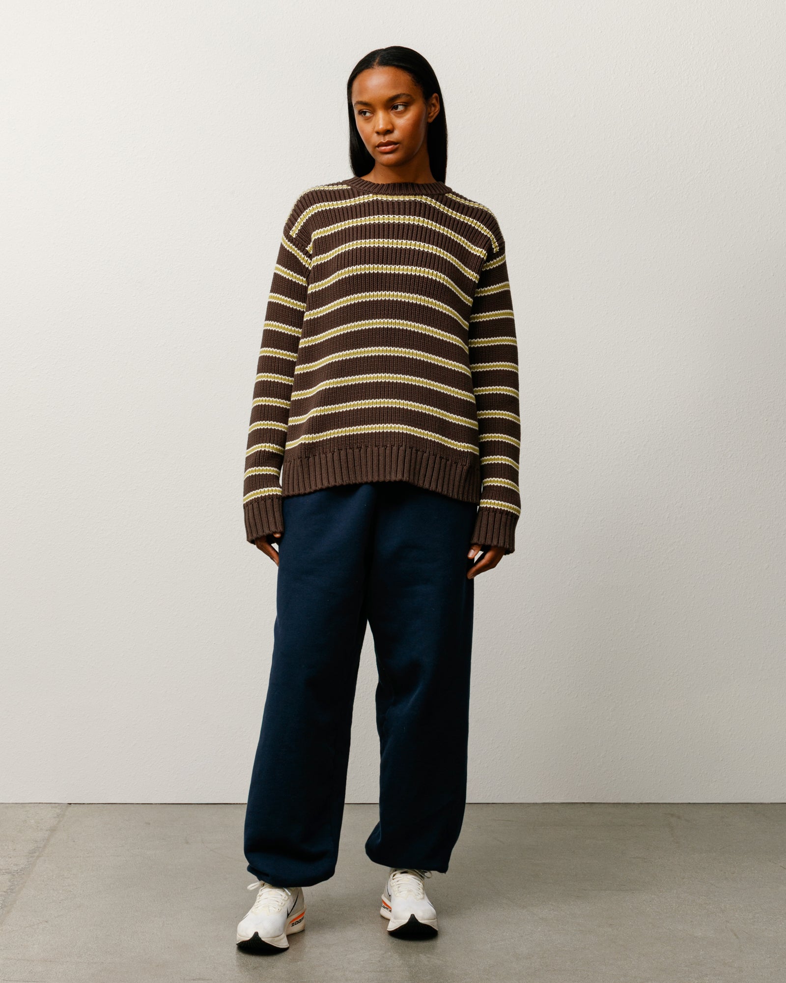 Chunky Cotton Stripe Sweater – Forest | Tops & Knits | Stüssy