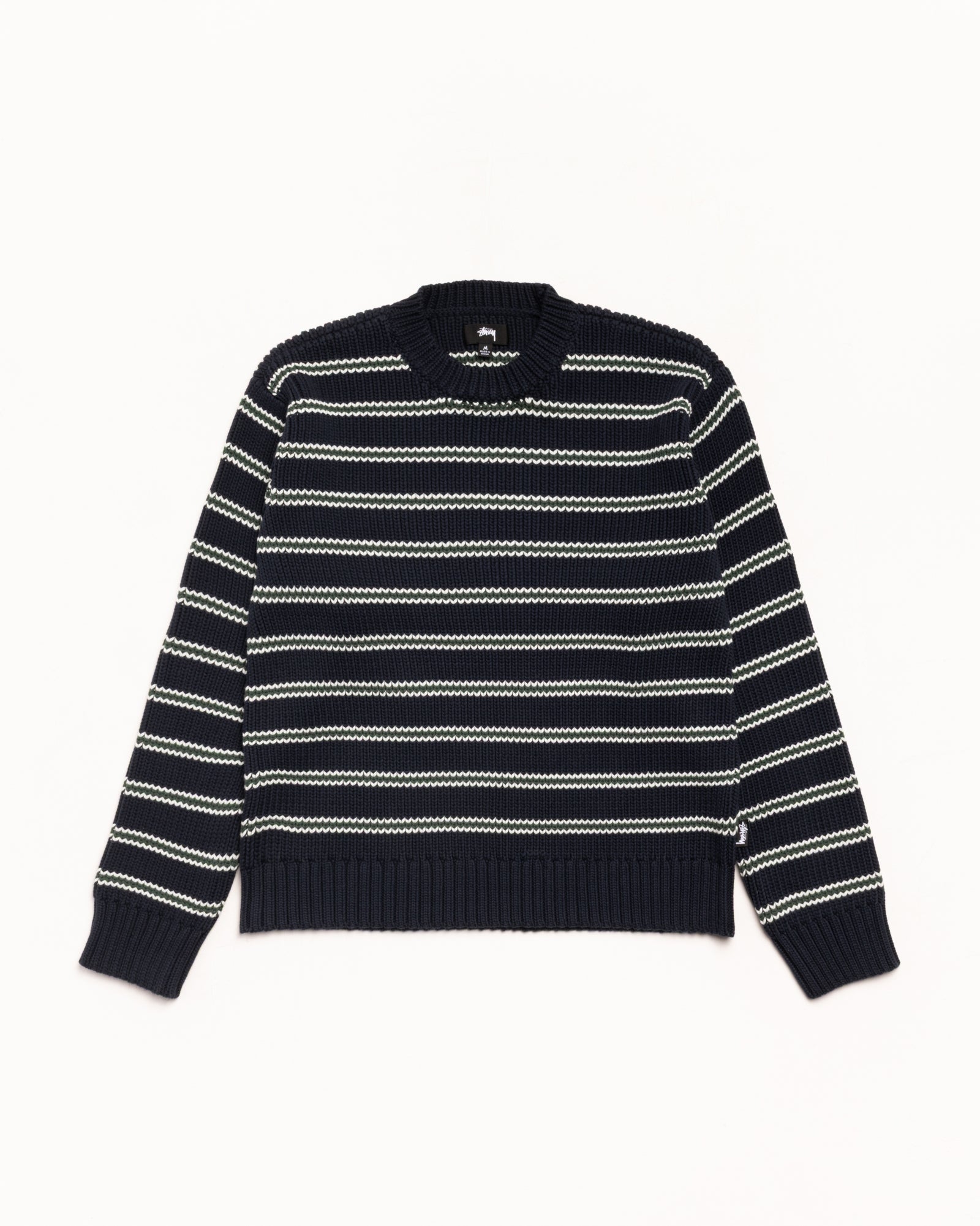 Chunky Cotton Stripe Sweater – Ocean | Tops & Knits | Stüssy