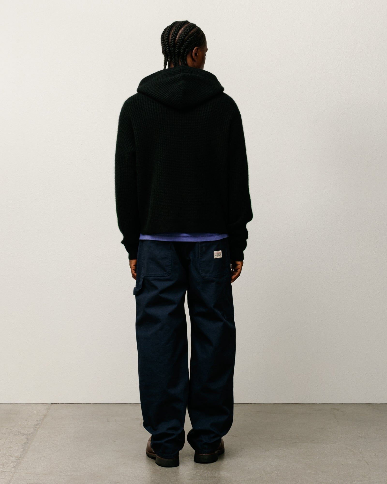 Waffle Cashmere Zip Hood Sweater – Black | Tops & Knits | Stüssy