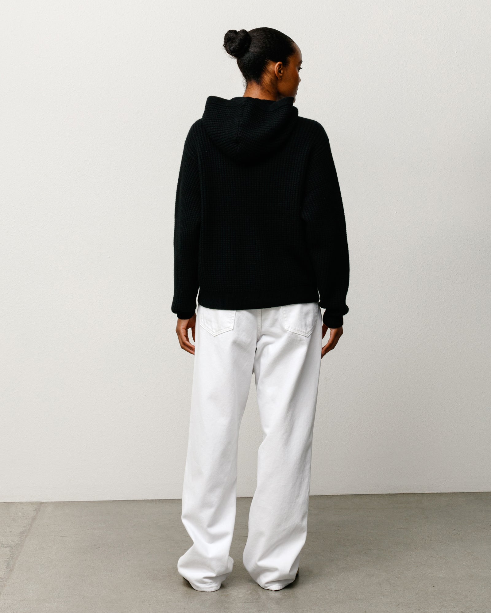 Waffle Cashmere Zip Hood Sweater – Black | Tops & Knits | Stüssy