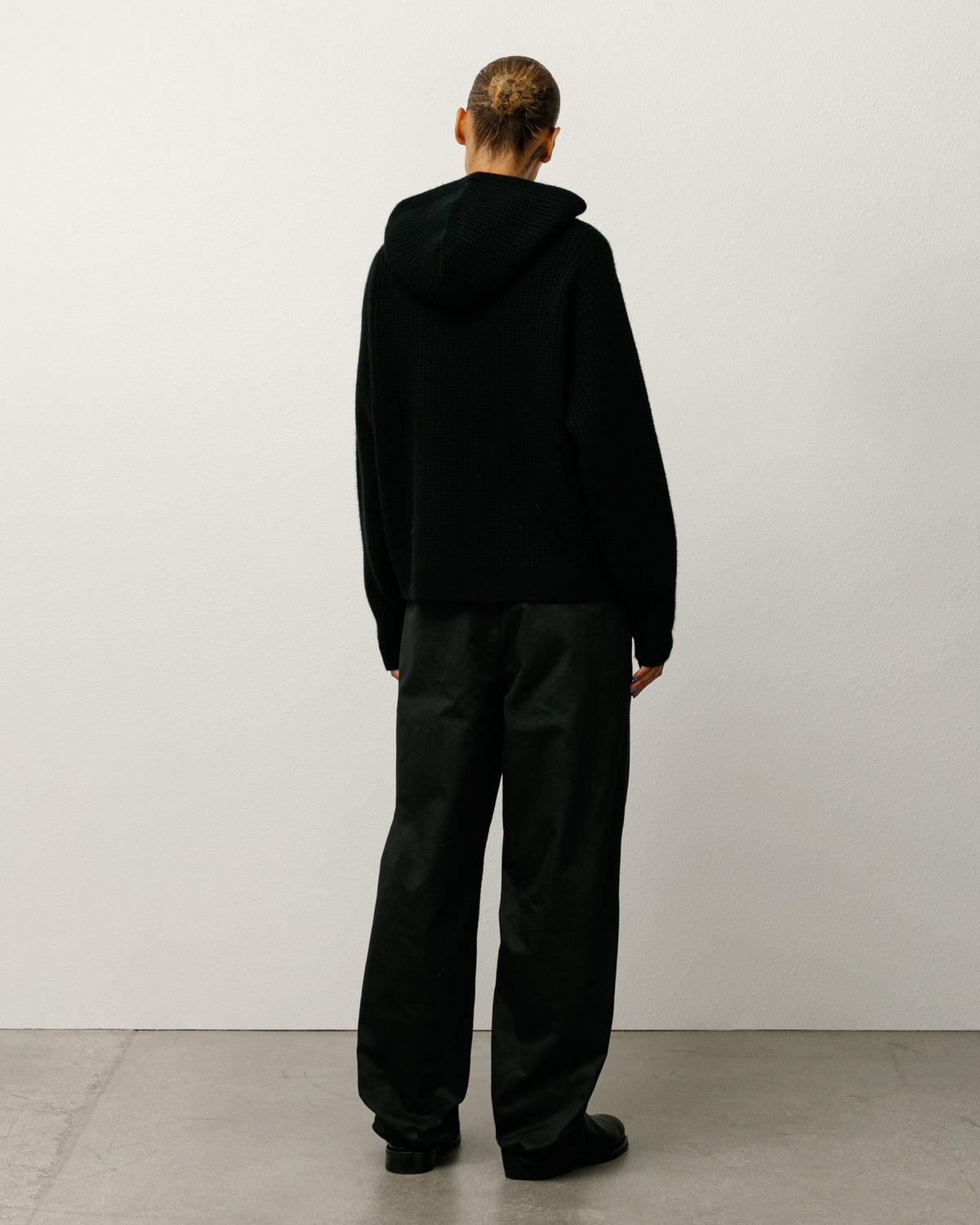 Waffle Cashmere Zip Hood Sweater – Black | Tops & Knits | Stüssy