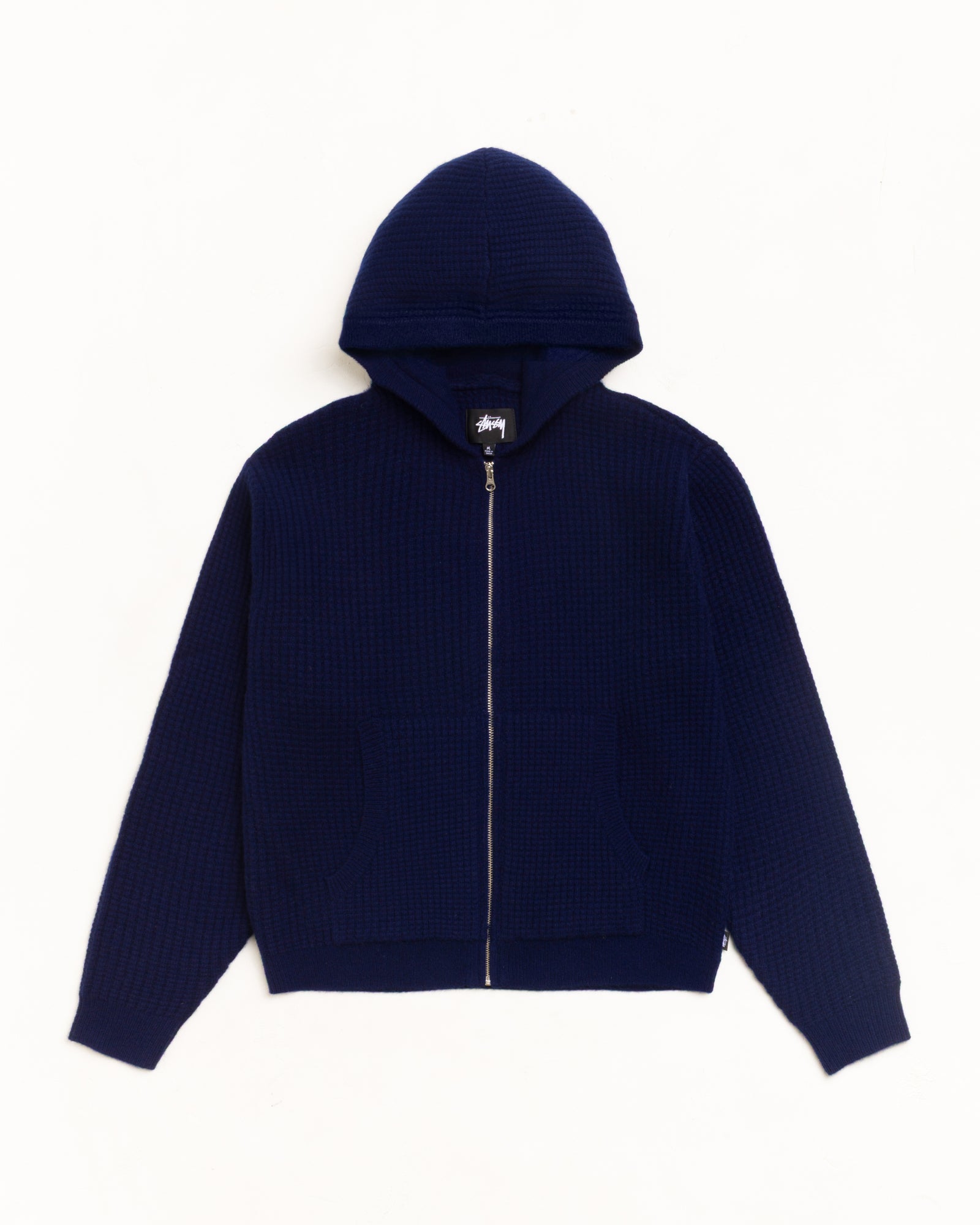 Waffle Cashmere Zip Hood Sweater - Deep Navy | Tops & Knits | Stüssy